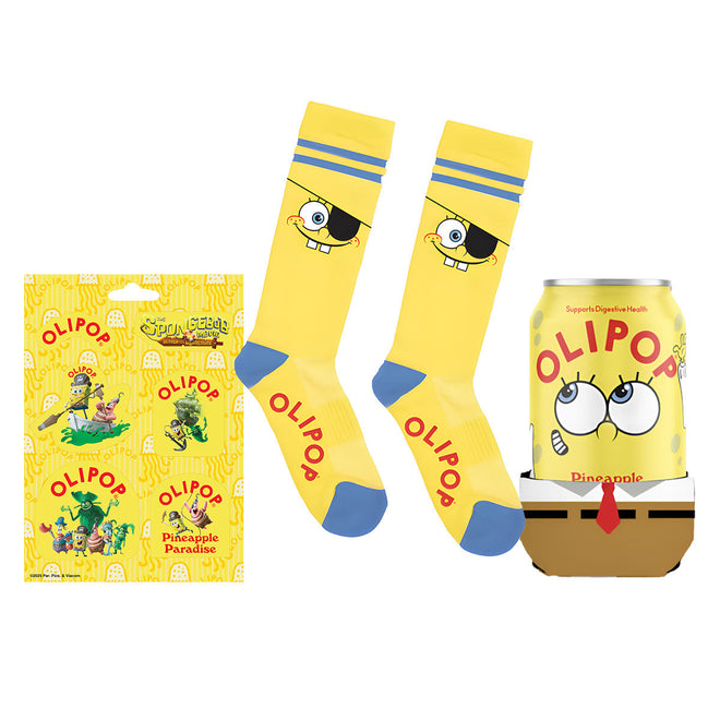 SpongeBob SquarePants Koozie, Socks + Sticker Pack
